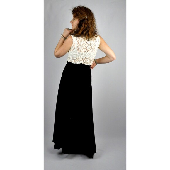 Maxi Black VELVET High Waisted Skirt - Pencil Skirt - Wiggle A Line Skirt XS - S - Picture 5 of 5